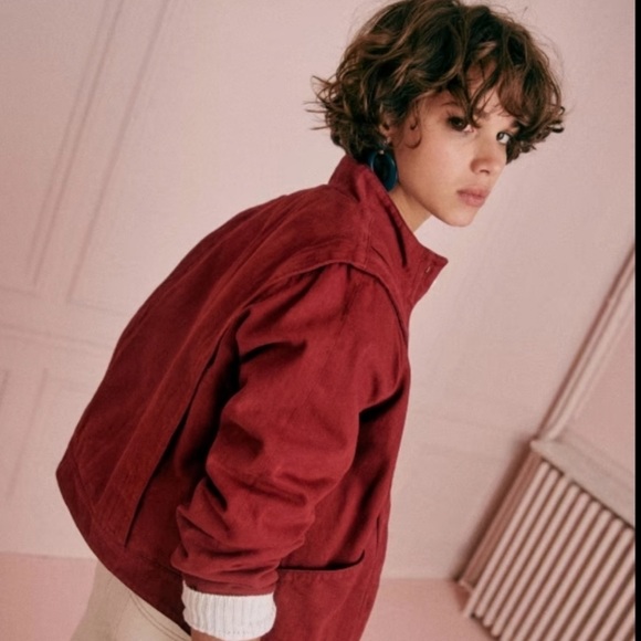 GUC Sézane Aaron Moto Denim Jacket, Size XS / 34 / 2 - Picture 2 of 4